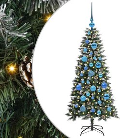 vidaXL Mű karácsonyfa 150 LED-del Zöld 120 cm PVC és Műanyag és Acél