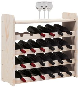 Tömör fenyőfa bortartó állvány tetővel 67,5 x 25 x 60 cm