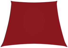 piros trapéz alakú oxford-szövet napvitorla 2/4 x 3 m