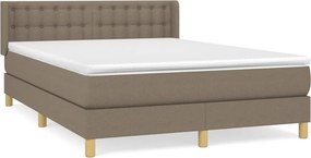 vidaXL tópszínű szövet rugós ágy matraccal 140 x 190 cm