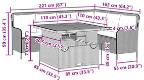 vidaXL 2 részes bézs polyrattan kerti ülőgarnitúra párnákkal