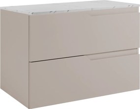 Fürdőszoba szekrény Mosdó Alá 80 kasmír frontok Mdf asztallap márvány