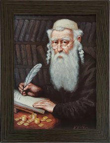 Vászonkép 29x22 Pénzszámláló Zsidó Wenge Keret