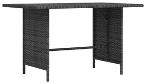 vidaXL szürke polyrattan kerti étkezőasztal 110 x 70 x 65 cm