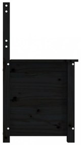 fekete tömör fenyőfa pad 80 x 41 x 77 cm