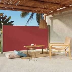 Piros behúzható oldalsó terasznapellenző 160 x 300 cm