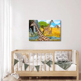Kép - zsiráf család (90x60 cm)