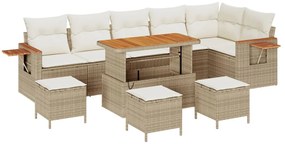 Kerti Kanapé Szett 10 pcs bézs és krémszínű 110 x 55 x 71 cm