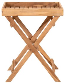 Rendo tálcás kisasztal, teak fa, natúr, 29x39x49,5 cm