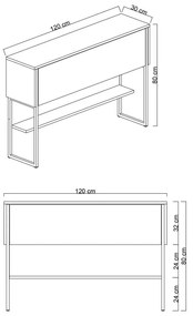 Luxe Anthracite and Black komód