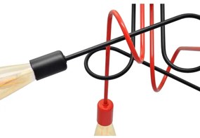 Felületre szerelhető csillár OXFORD 4xE27/15W/230V fekete/piros