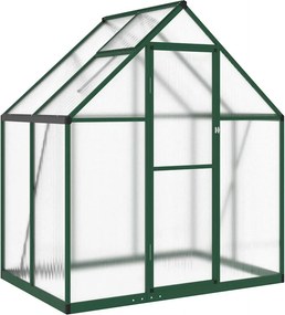 vidaXL zöld alumínium melegház alapvázzal 169 x 114 x 195 cm