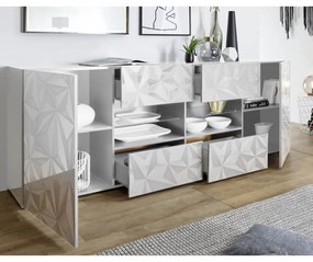 PRISMA Fehér Komód 2 ajtós 4 fiókos 241cm