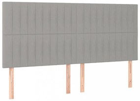 világosszürke szövet LED-es fejtámla 200x5x118/128 cm