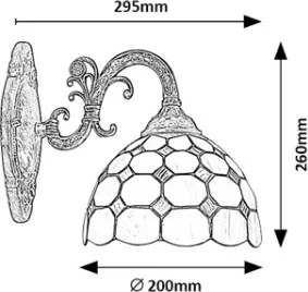 Brilagi - Tiffany vitrázs fali lámpa DORAN 1xE27/40W/230V
