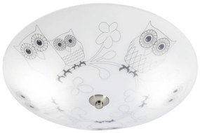 Fehér gyerek mennyezeti lámpa üveg búrával ø 39 cm Ugglarp – Markslöjd