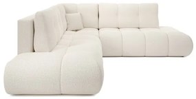 Ággyá nyitható jobb oldali L alakú kárpitozott sarokülőgarnitúra tárolóval ALMADA bézs