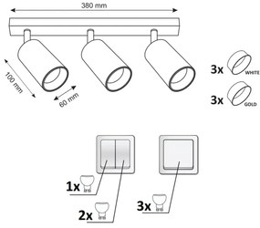 spotlámpa MARIBEL 3xGU10/10W/230V fehér