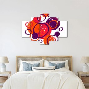 Kép - Motívum körökkel meleg színekben (150x105 cm)