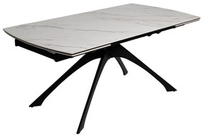 Bővíthető étkezőasztal márvány dekoros asztallappal, hosszabbító asztallappal 90x180 cm Rocía – Ixia