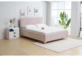 Franciaágy 180 cm Keira (rózsaszín) (ágyráccsal). 1029702