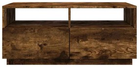 Füstös tölgy színű dohányzóasztal LED-lámpákkal 90x49x40 cm