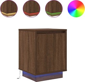 vidaXL barna tölgyszínű éjjeliszekrény LED-világítással 38x34x50 cm