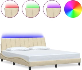 vidaXL krémszínű szövet ágykeret matrac nélkül Hanko 180 x 200 cm