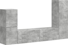 vidaXL TV szekrény garnitúra 4 pcs Beton Szürke Faanyag