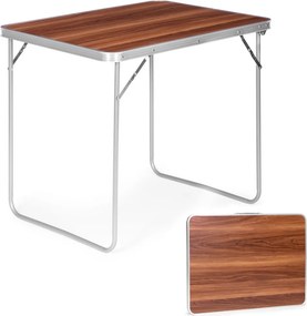 Kerti asztal, MultiGarden GMFC-FY8060, barna, 80 x 60 cm, összecsukható, magasság: 70 cm, bőrönddé hajtható, hordfogantyúval, teherbírás: 30 kg