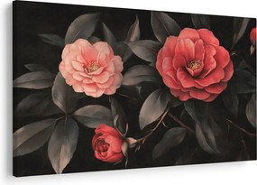 Kép - Vörös virágok sötét háttér előtt (90x60 cm)