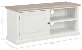 fehér fa TV-szekrény 90 x 30 x 40 cm