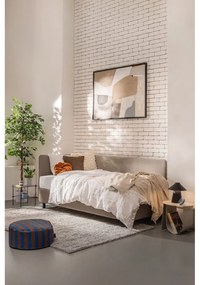 Szürkésbarna kárpitozott ágyneműtartós egyszemélyes ágy matraccal 120x200 cm Avela – Bonami Selection