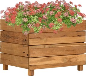 vidaXL újrahasznosított tíkfa és acél magaságyás 50 x 40 x 38 cm
