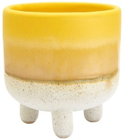 Bohemian Home Mojave sárga-fehér virágcserép, ø 7,5 cm - Sass &amp; Belle