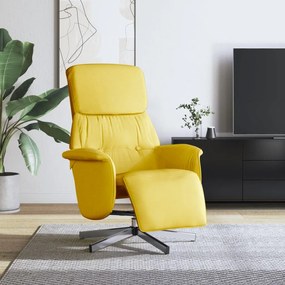 világossárga szövet dönthető fotel lábtartóval