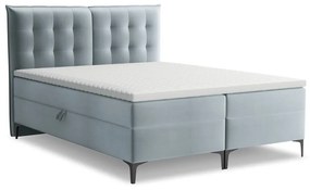 Világoskék ágyneműtartós boxspring ágy 180x200 cm Mikana – Makamii