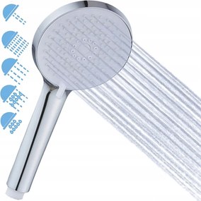 Zuhanyfej zuhanyfej 5 funkciós króm fehér