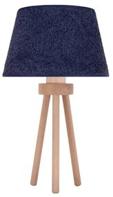 Duolla - Asztali lámpa BOUCLE 1xE27/15W/230V átm. 28 cm kék/fa