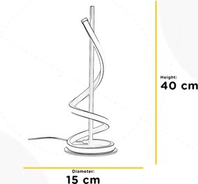 ONLI - LED Asztali lámpa TWIST LED/12W/230V 4000K 40 cm fekete