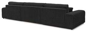 Sötétszürke kordbársony kinyitható-tárolóhelyes (U alakú) sarokkanapé Sarina – Ropez