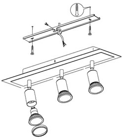 Eglo 94965 - LED Spotlámpa SARRIA 3xGU10-LED/5W/230V