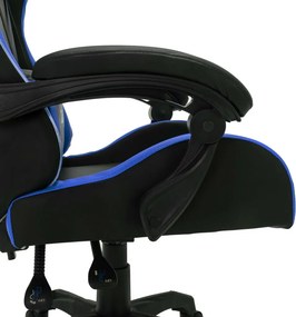 vidaXL kék és fekete műbőr versenyszék RGB LED-világítással