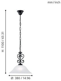 Eglo 91002 - Csillár láncon MURCIA 1xE27/60W/230V