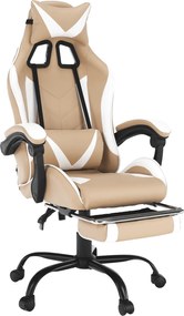 Irodai/gamer fotel, fekete/fehér/bézs, OZGE 2 NEW