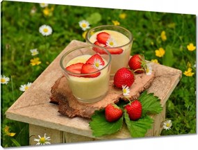 Vászonkép 90x60 Eper és margaréta