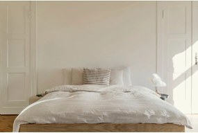 Fekete forgácslemez franciaágy ágytámla nélkül ágyráccsal 160x200 cm Streiko – noo.ma