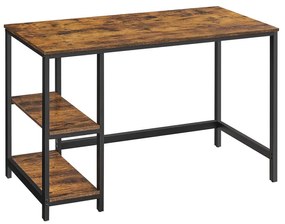 Íróasztal / számítógépasztal polcokkal - Vasagle Loft - 120 x 60 cm