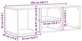Cipő tárolópad polcokkal Musta tammi 102 x 35 x 35 cm Faanyag
