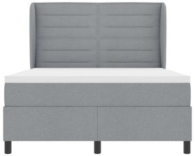 Boxspring Ágy Matrac Alkalmas Világosszürke 140x200 cm Szövet